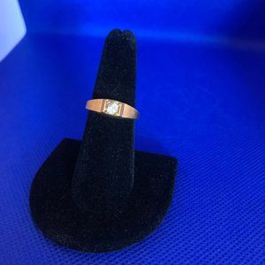 Avon Gold Plated Single Stone Ring Vintage